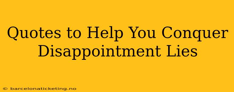 Quotes to Help You Conquer Disappointment Lies