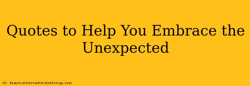 Quotes to Help You Embrace the Unexpected