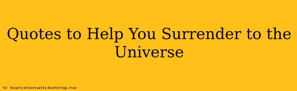 Quotes to Help You Surrender to the Universe