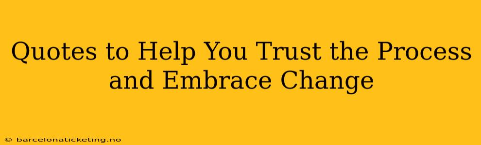 Quotes to Help You Trust the Process and Embrace Change