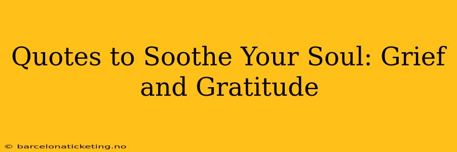Quotes to Soothe Your Soul: Grief and Gratitude