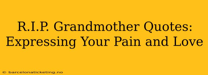 R.I.P. Grandmother Quotes:  Expressing Your Pain and Love