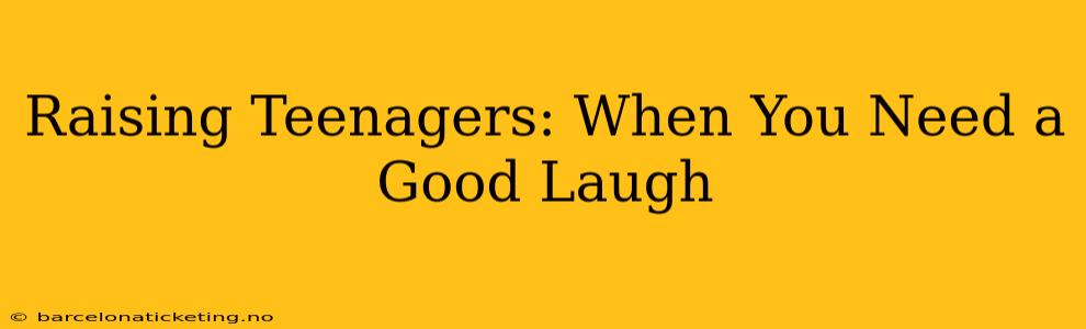 Raising Teenagers: When You Need a Good Laugh