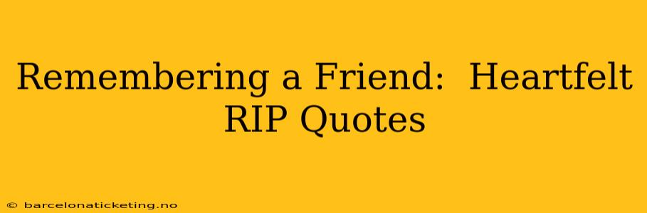 Remembering a Friend:  Heartfelt RIP Quotes