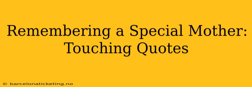 Remembering a Special Mother:  Touching Quotes