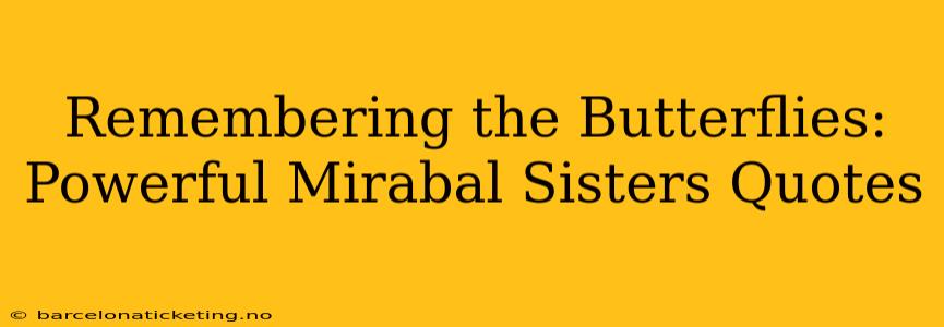 Remembering the Butterflies: Powerful Mirabal Sisters Quotes
