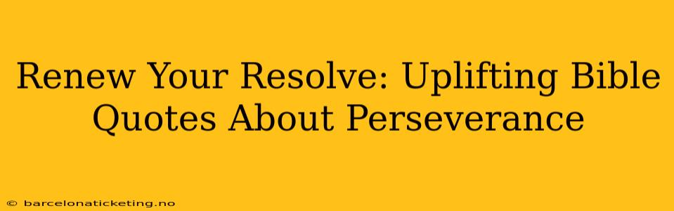 Renew Your Resolve: Uplifting Bible Quotes About Perseverance