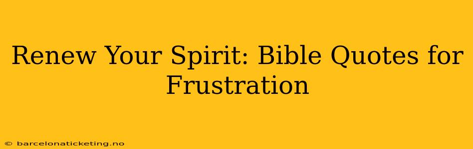 Renew Your Spirit: Bible Quotes for Frustration