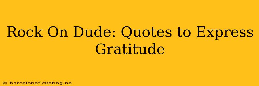Rock On Dude: Quotes to Express Gratitude