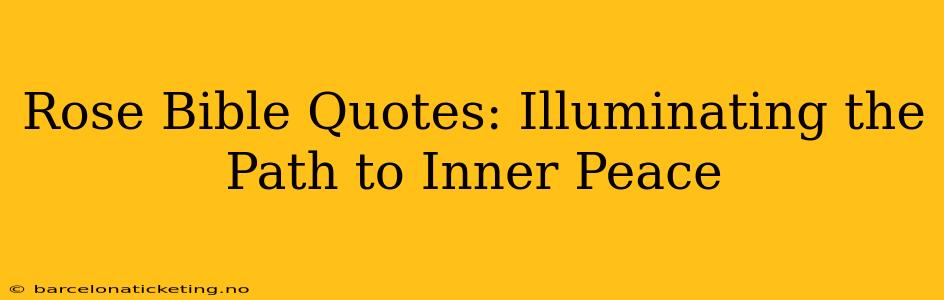 Rose Bible Quotes: Illuminating the Path to Inner Peace
