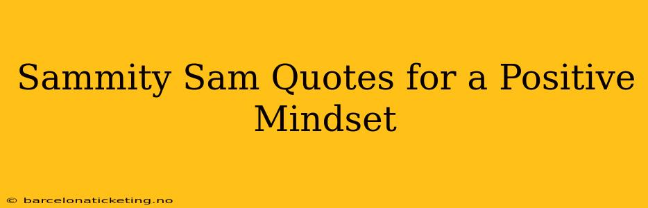 Sammity Sam Quotes for a Positive Mindset