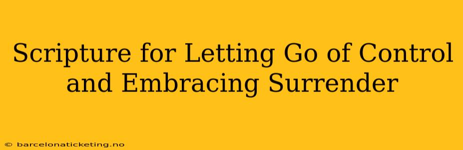 Scripture for Letting Go of Control and Embracing Surrender