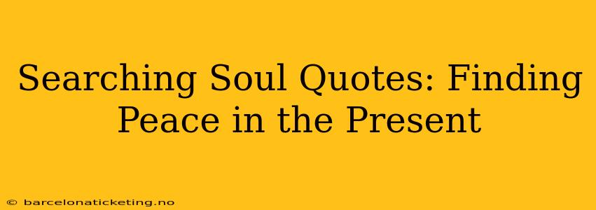 Searching Soul Quotes: Finding Peace in the Present