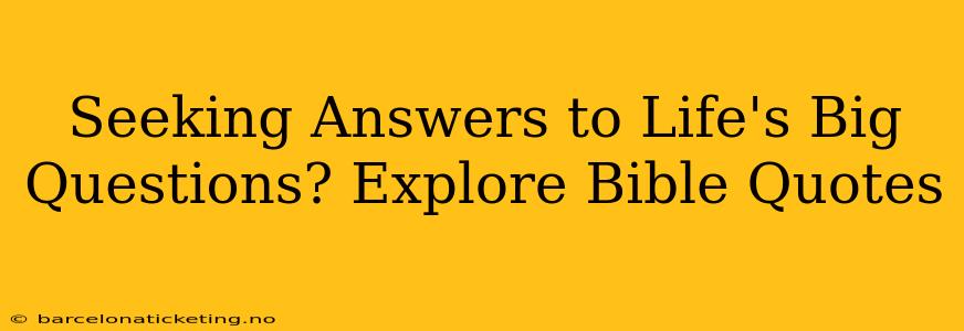 Seeking Answers to Life's Big Questions? Explore Bible Quotes