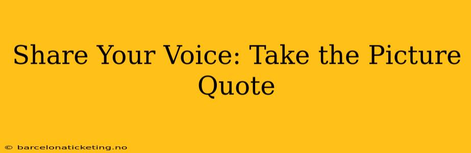 Share Your Voice: Take the Picture Quote