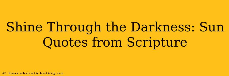 Shine Through the Darkness: Sun Quotes from Scripture