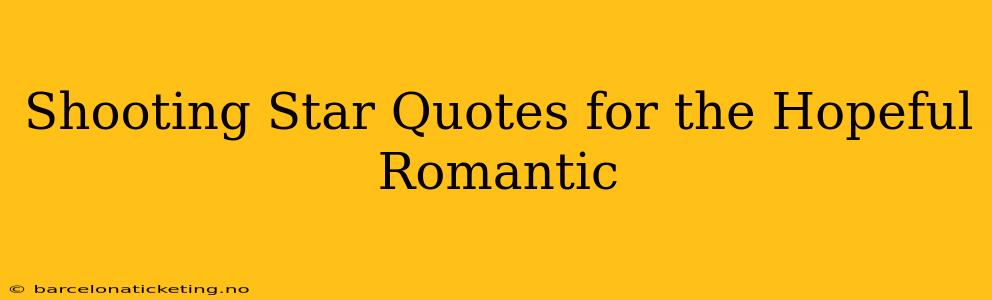 Shooting Star Quotes for the Hopeful Romantic