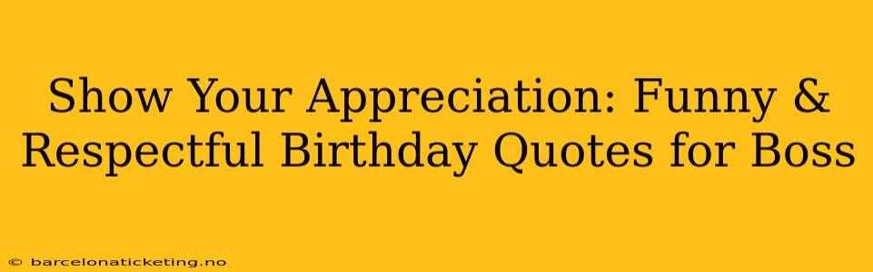 Show Your Appreciation: Funny & Respectful Birthday Quotes for Boss