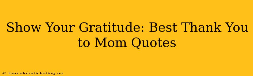 Show Your Gratitude: Best Thank You to Mom Quotes