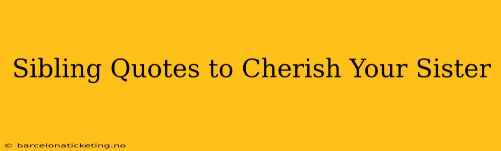 Sibling Quotes to Cherish Your Sister