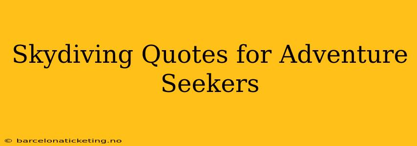Skydiving Quotes for Adventure Seekers
