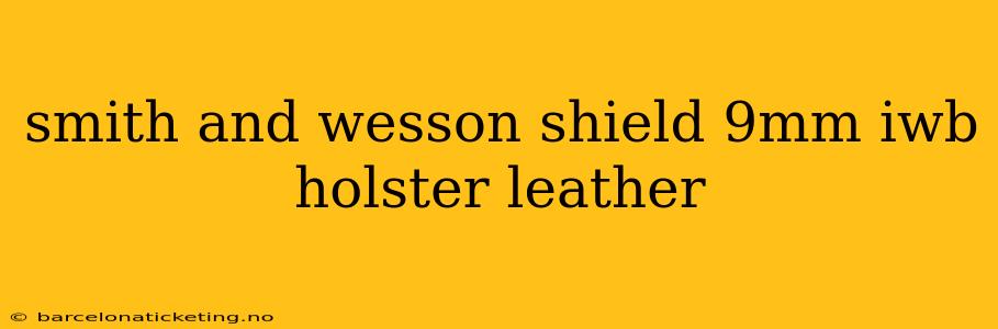 smith and wesson shield 9mm iwb holster leather