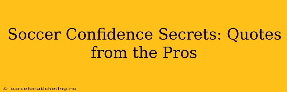 Soccer Confidence Secrets: Quotes from the Pros