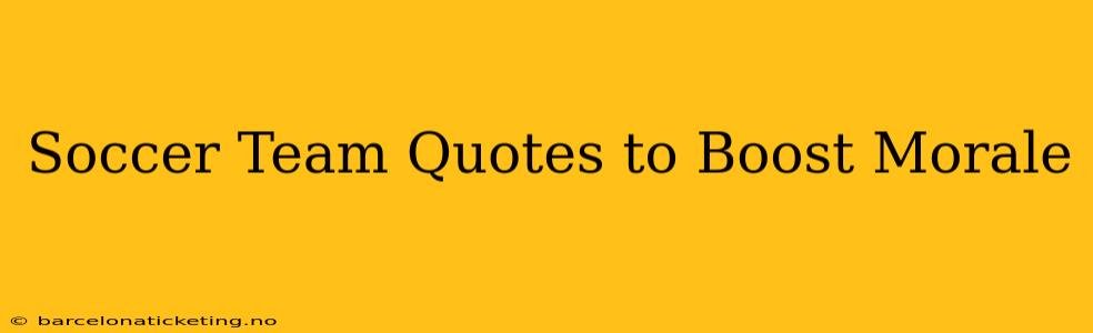 Soccer Team Quotes to Boost Morale