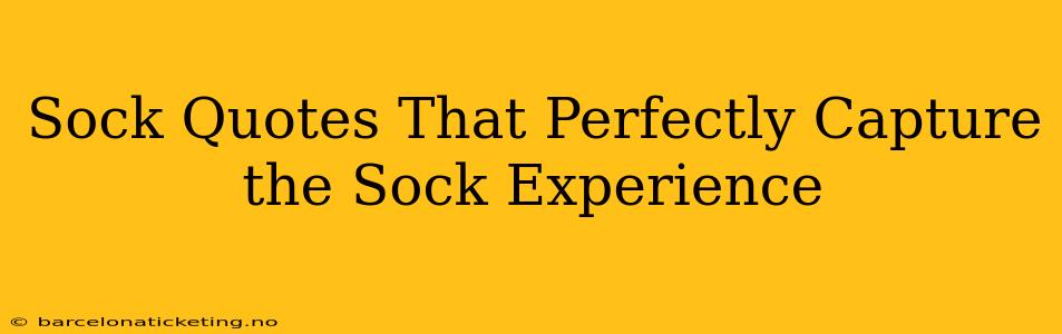 Sock Quotes That Perfectly Capture the Sock Experience