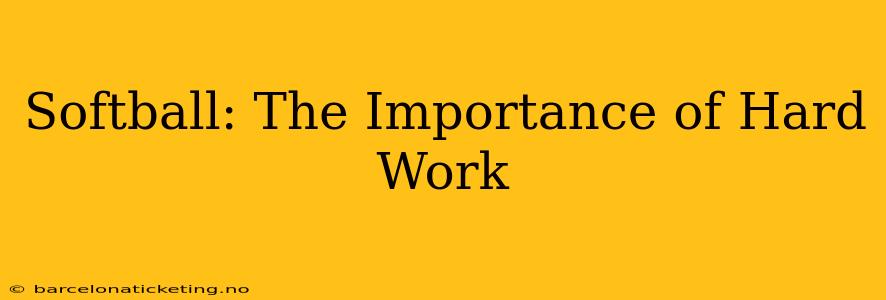 Softball: The Importance of Hard Work