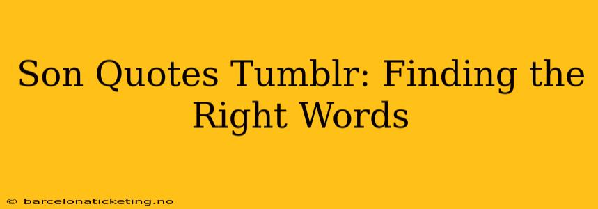 Son Quotes Tumblr: Finding the Right Words