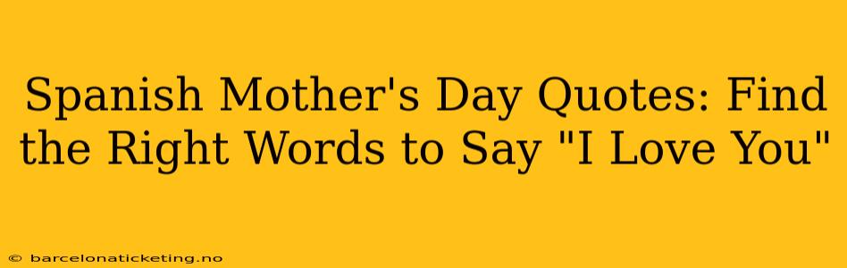 Spanish Mother's Day Quotes: Find the Right Words to Say "I Love You"