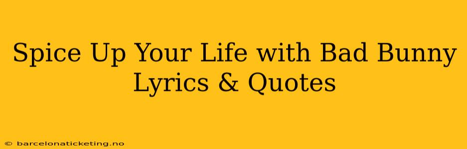 Spice Up Your Life with Bad Bunny Lyrics & Quotes