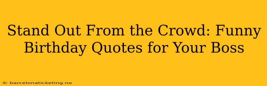 Stand Out From the Crowd: Funny Birthday Quotes for Your Boss
