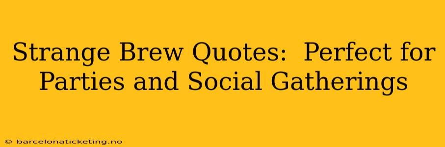 Strange Brew Quotes:  Perfect for Parties and Social Gatherings
