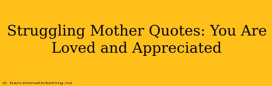 Struggling Mother Quotes: You Are Loved and Appreciated