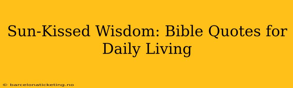 Sun-Kissed Wisdom: Bible Quotes for Daily Living