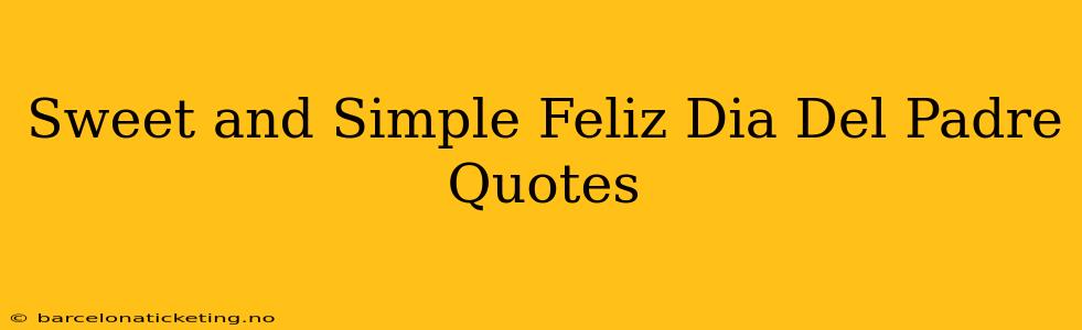 Sweet and Simple Feliz Dia Del Padre Quotes