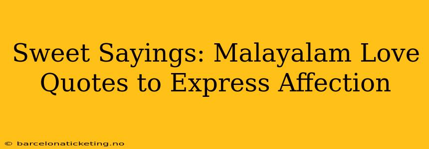 Sweet Sayings: Malayalam Love Quotes to Express Affection