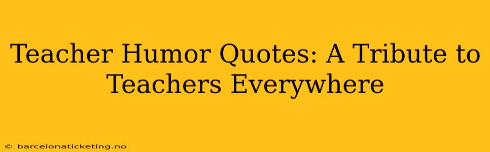 Teacher Humor Quotes: A Tribute to Teachers Everywhere