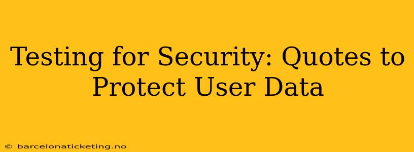 Testing for Security: Quotes to Protect User Data