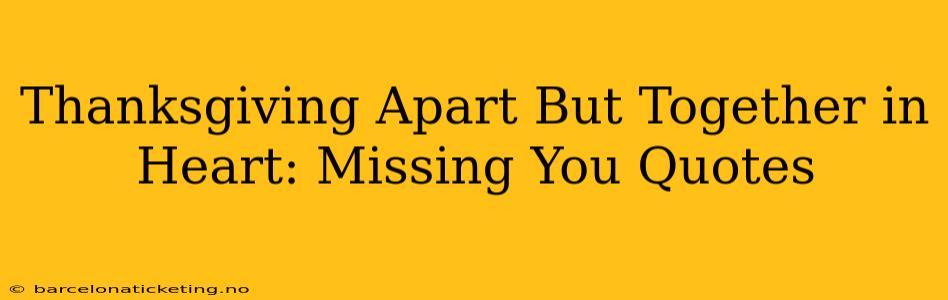 Thanksgiving Apart But Together in Heart: Missing You Quotes