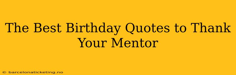 The Best Birthday Quotes to Thank Your Mentor