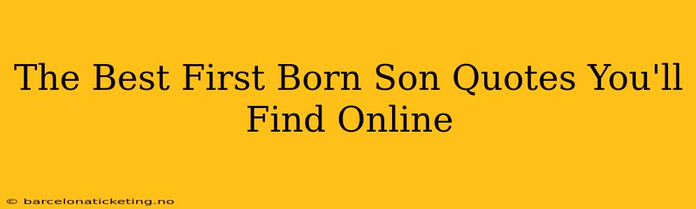 The Best First Born Son Quotes You'll Find Online
