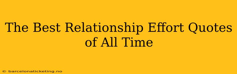 The Best Relationship Effort Quotes of All Time
