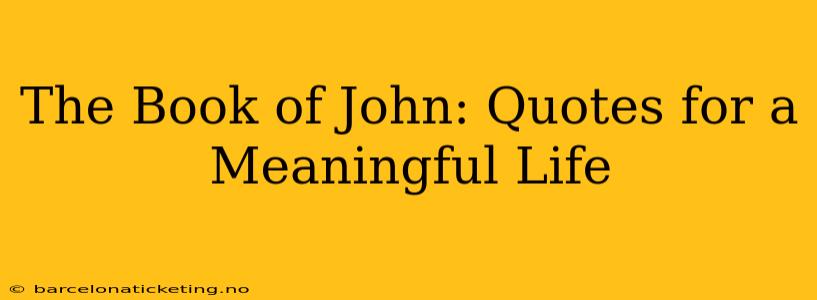 The Book of John: Quotes for a Meaningful Life