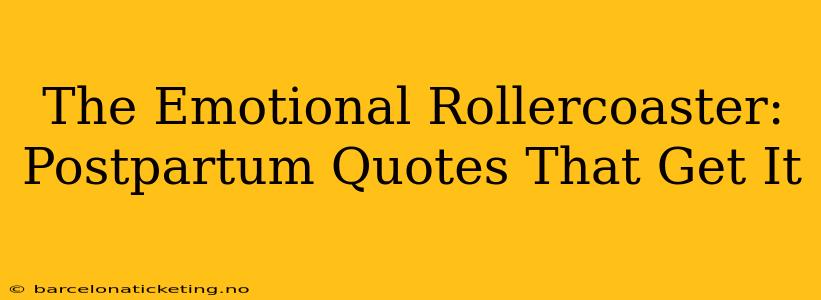 The Emotional Rollercoaster: Postpartum Quotes That Get It