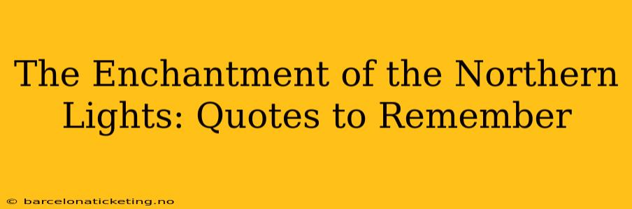 The Enchantment of the Northern Lights: Quotes to Remember