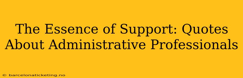 The Essence of Support: Quotes About Administrative Professionals