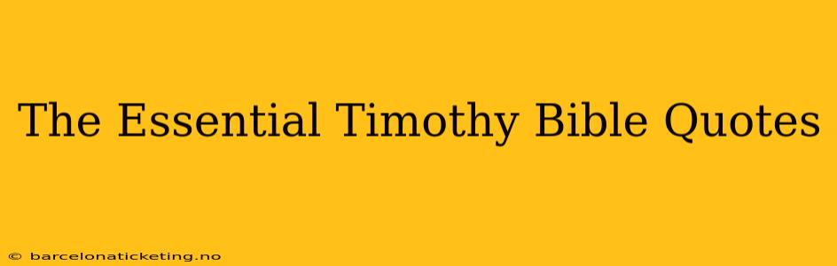 The Essential Timothy Bible Quotes